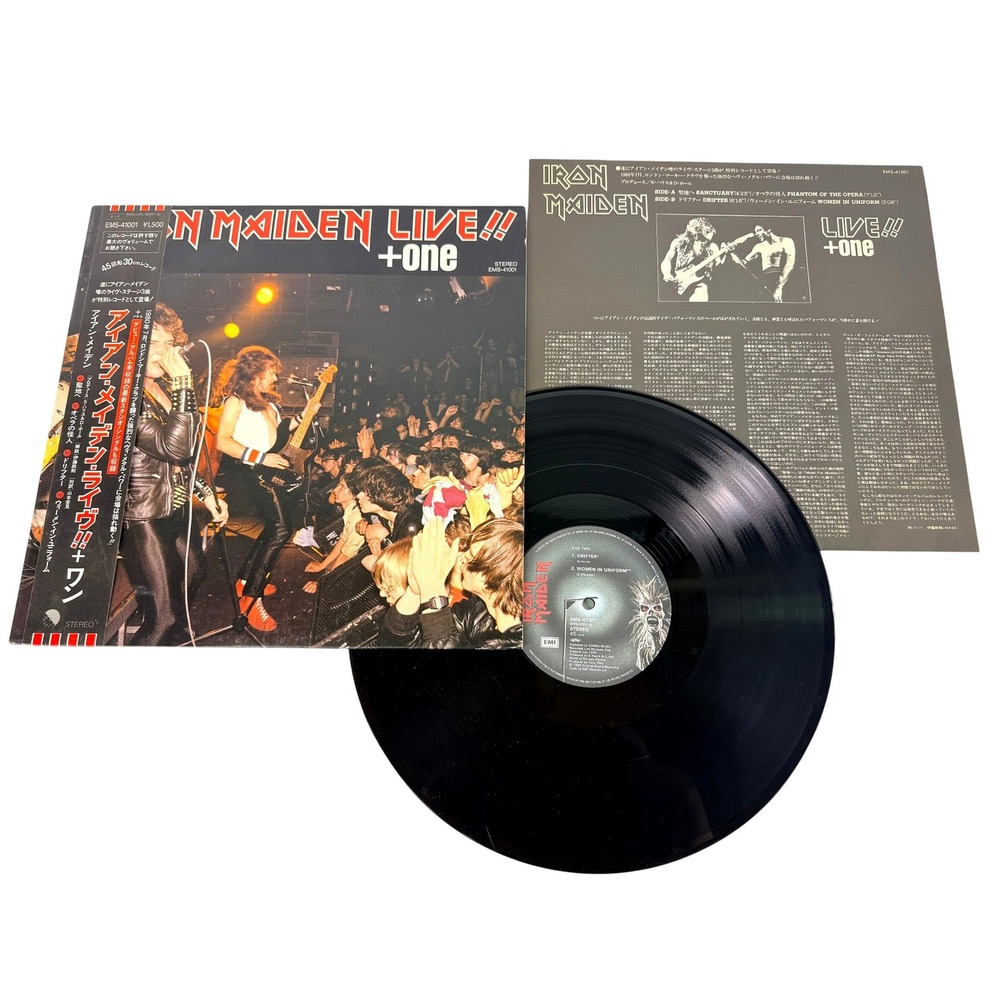 Iron Maiden Live!! + One 1980 Japan 12″ Vinyl EP EMS-41001 OBI Insert Near Mint